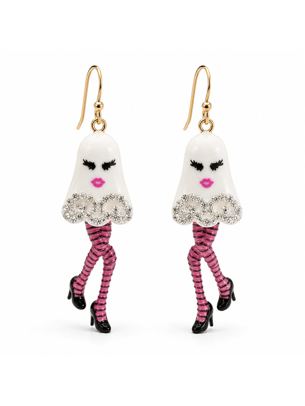Betsey Johnson Dancing Ghost Dangle Earrings